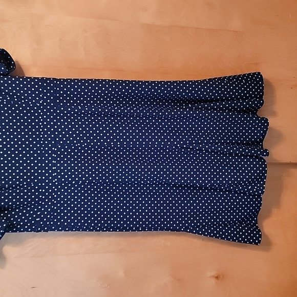 Talbots Blue White Polka Dot Dress - Picture 5 of 12